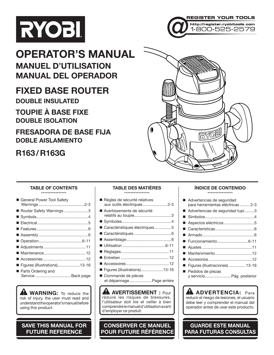 Ryobi r163 User Manual | 40 pages