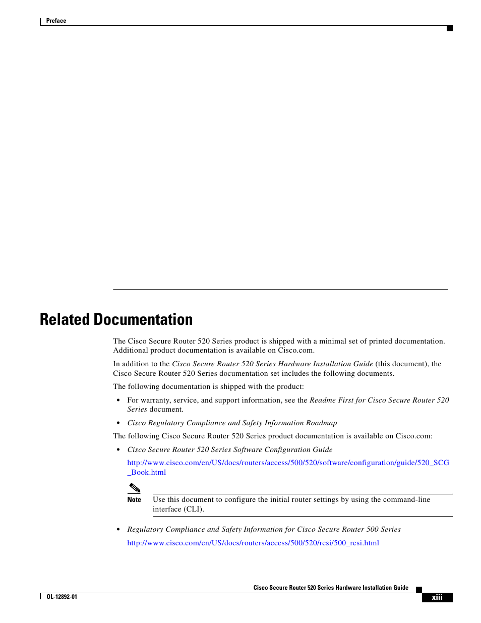 Related documentation | Cisco 520 User Manual | Page 13 / 64