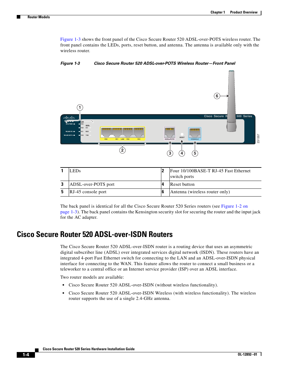 Cisco secure router 520 adsl-over-isdn routers | Cisco 520 User Manual | Page 18 / 64