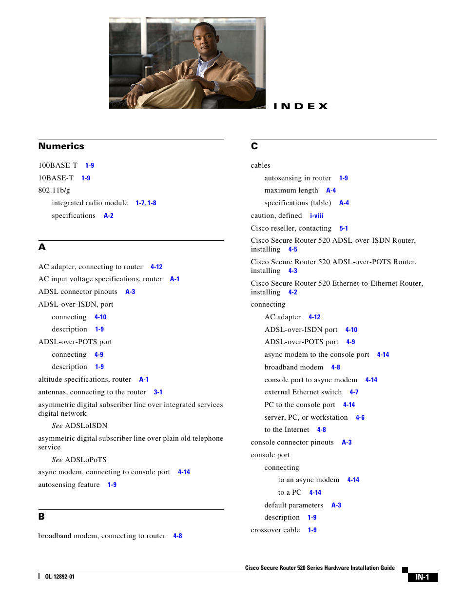 Index | Cisco 520 User Manual | Page 61 / 64