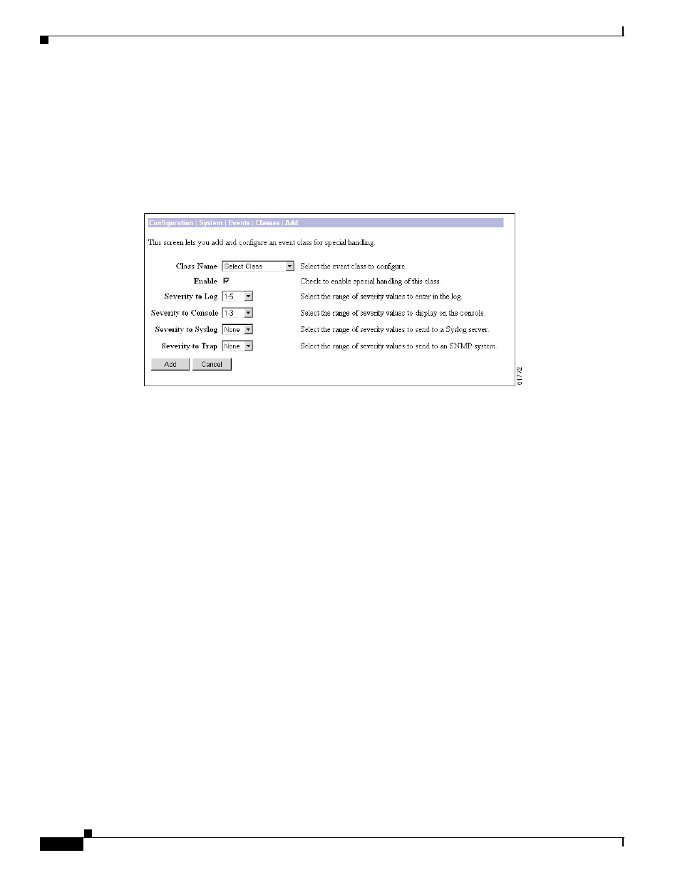 Class name, Enable, Severity to log | Cisco VPN 3002 User Manual | Page 106 / 282