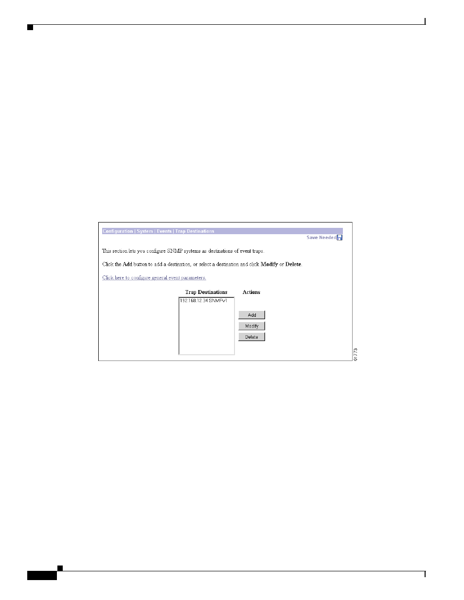 Trap destinations, Add/modify/delete | Cisco VPN 3002 User Manual | Page 108 / 282