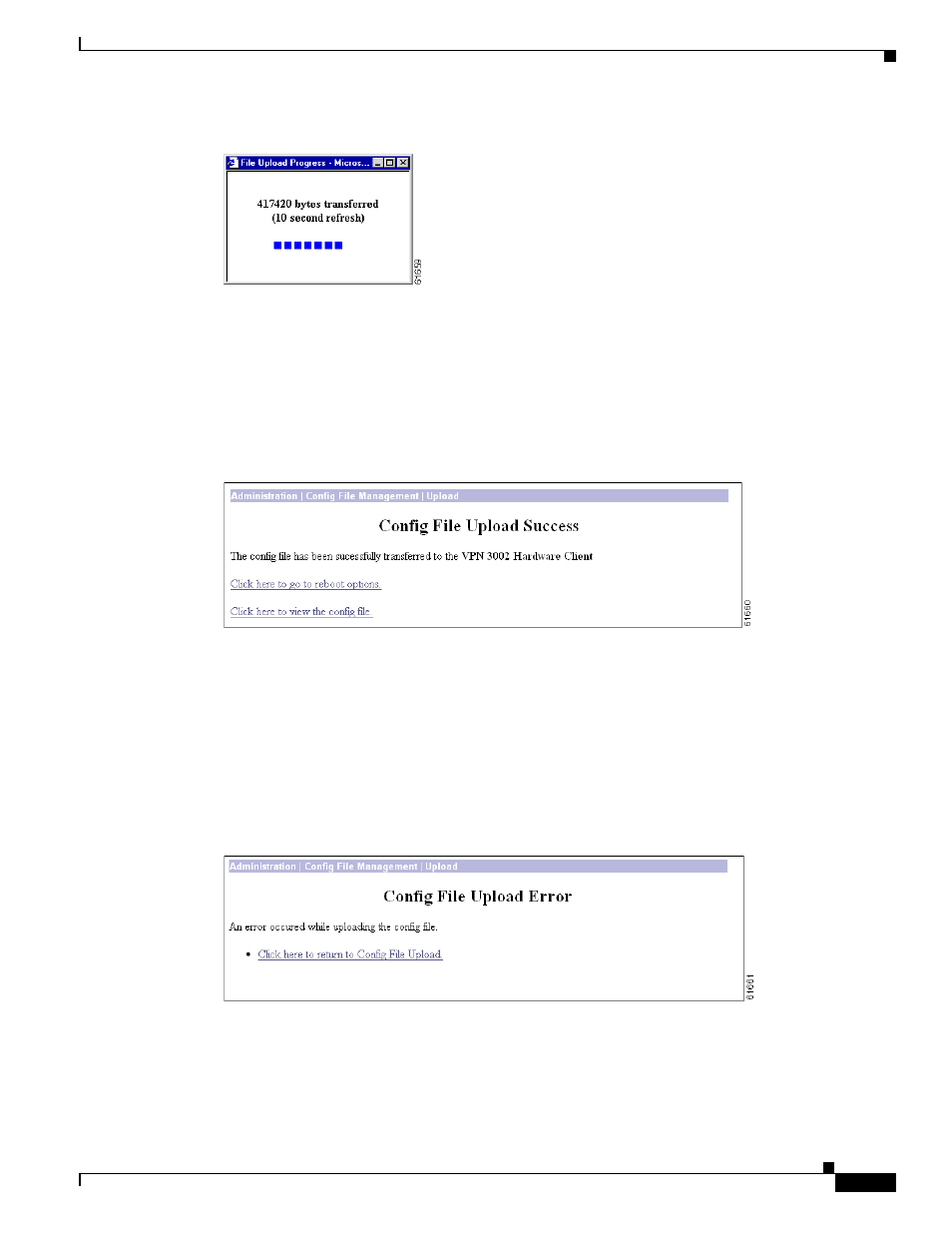 File upload success, File upload error | Cisco VPN 3002 User Manual | Page 141 / 282