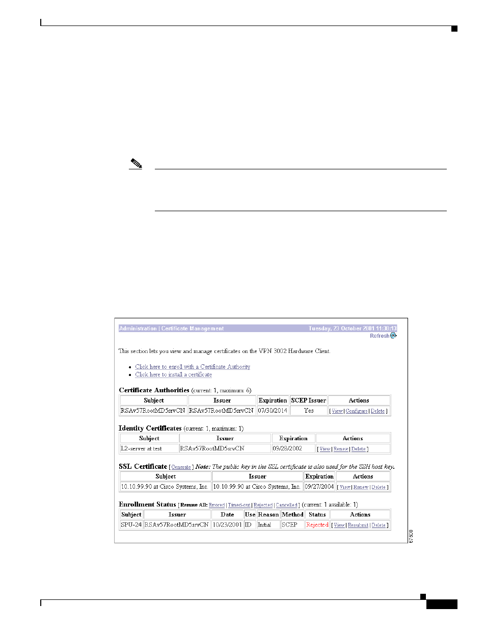 Administration | certificate management | Cisco VPN 3002 User Manual | Page 157 / 282