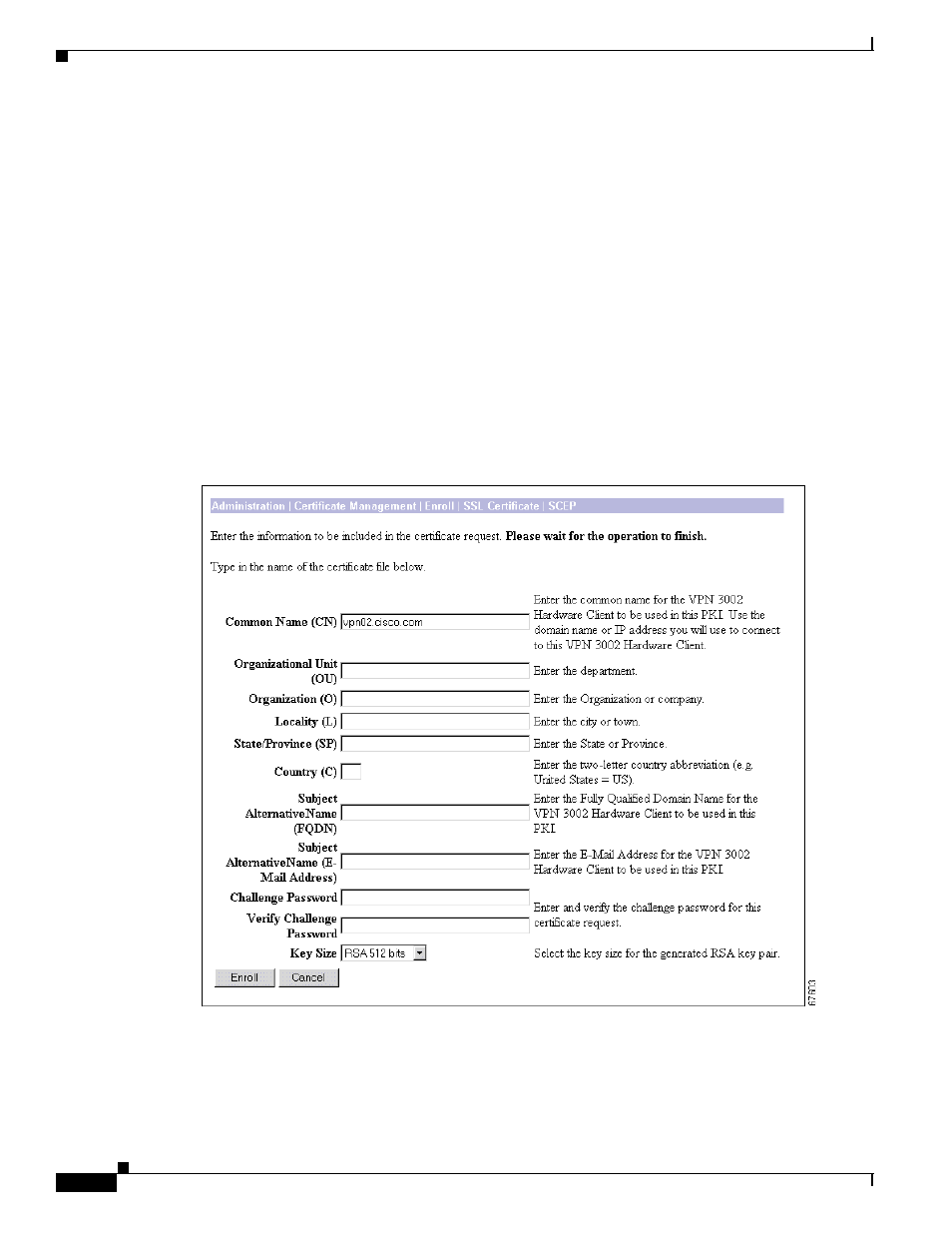 Enroll / cancel | Cisco VPN 3002 User Manual | Page 168 / 282