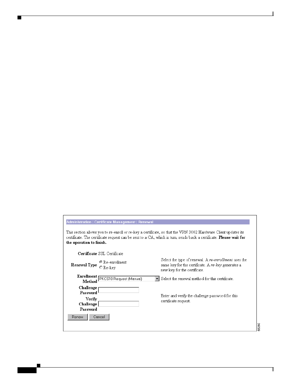 Polling limit, Apply / cancel, Administration | certificate management | renewal | Cisco VPN 3002 User Manual | Page 180 / 282