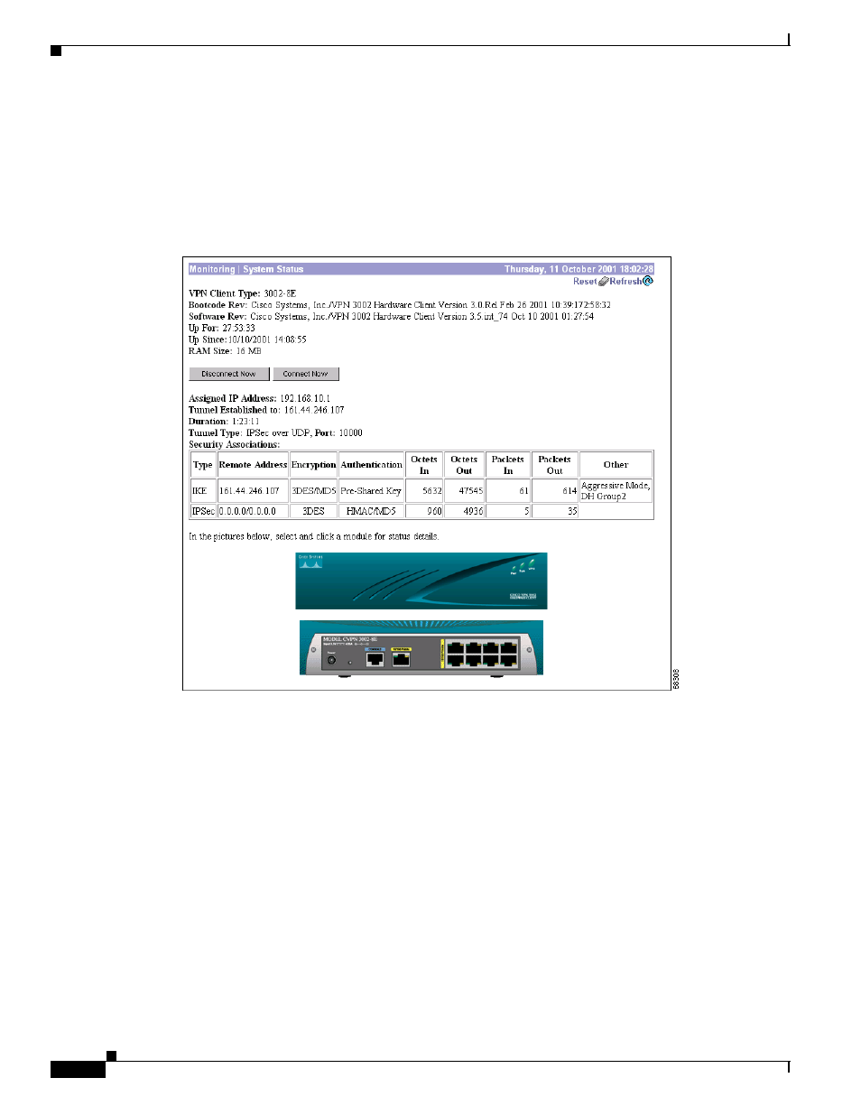 Monitoring | system status, Reset, Restore | Cisco VPN 3002 User Manual | Page 196 / 282