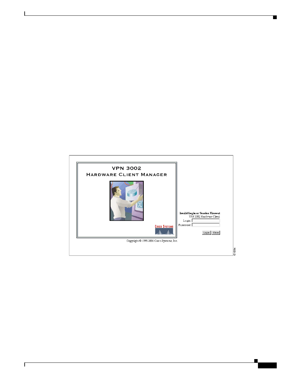 Vpn 3002 hardware client manager errors, Invalid login or session timeout | Cisco VPN 3002 User Manual | Page 265 / 282