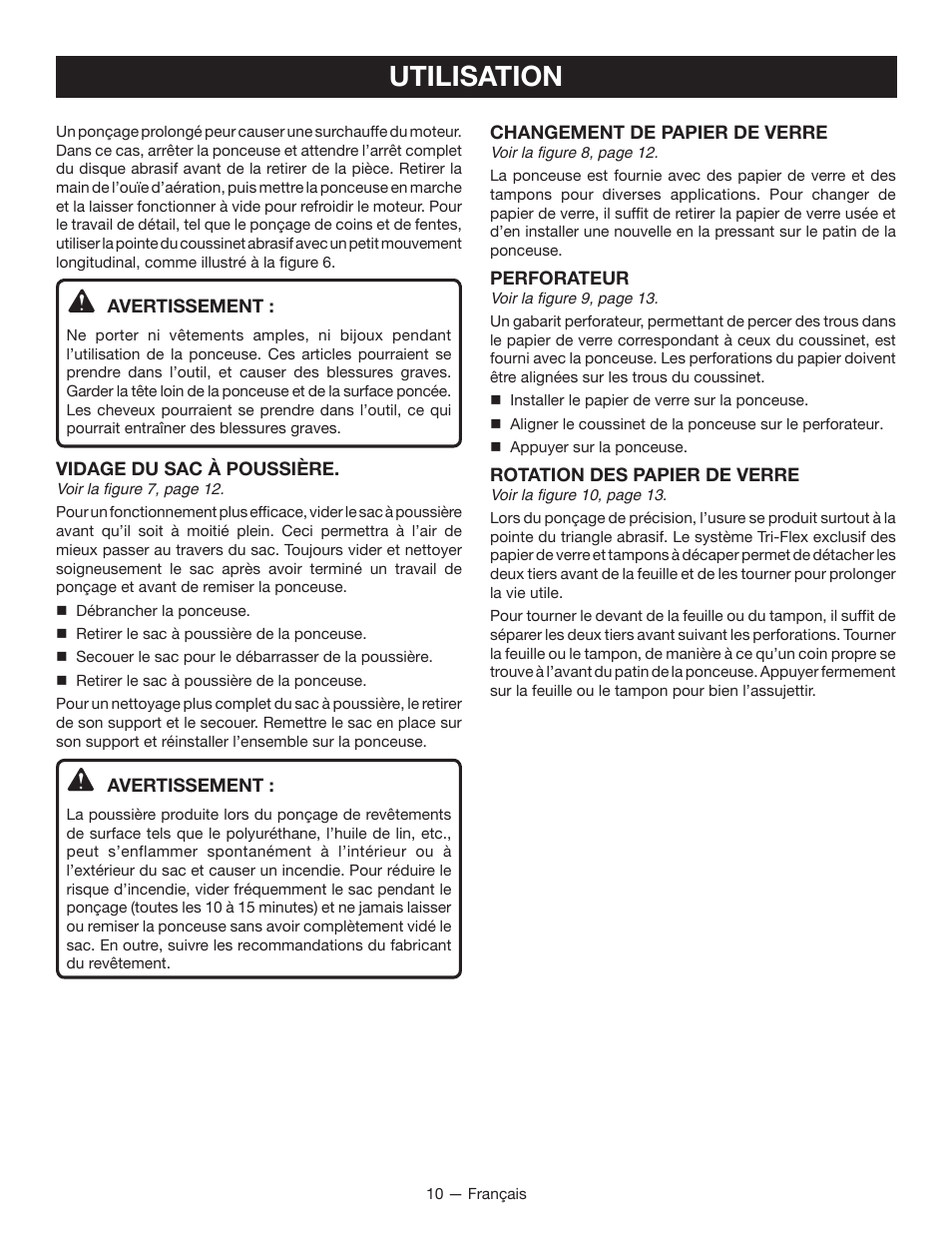 Utilisation | Ryobi CFS1501 User Manual | Page 20 / 36