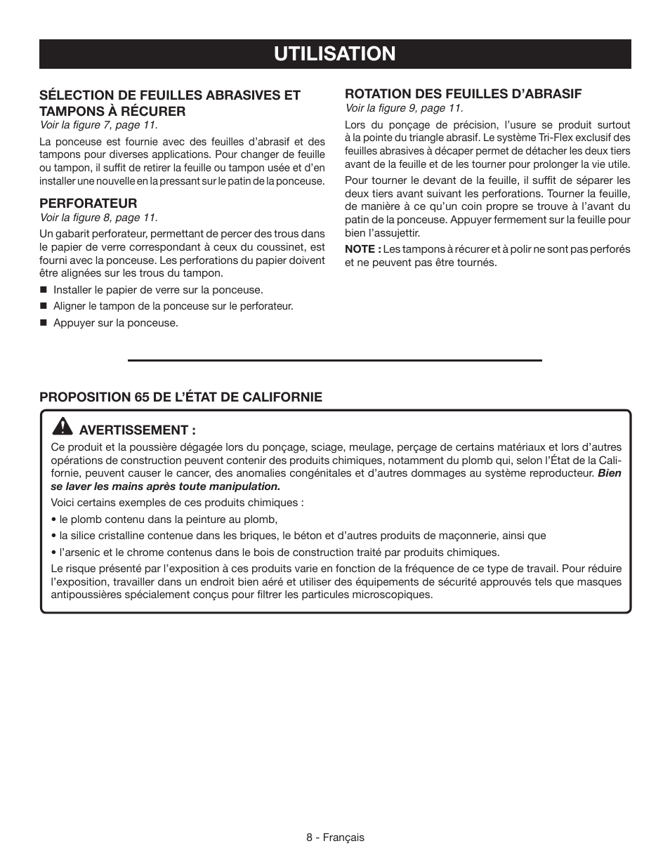 Utilisation | Ryobi CFS1503 User Manual | Page 16 / 28