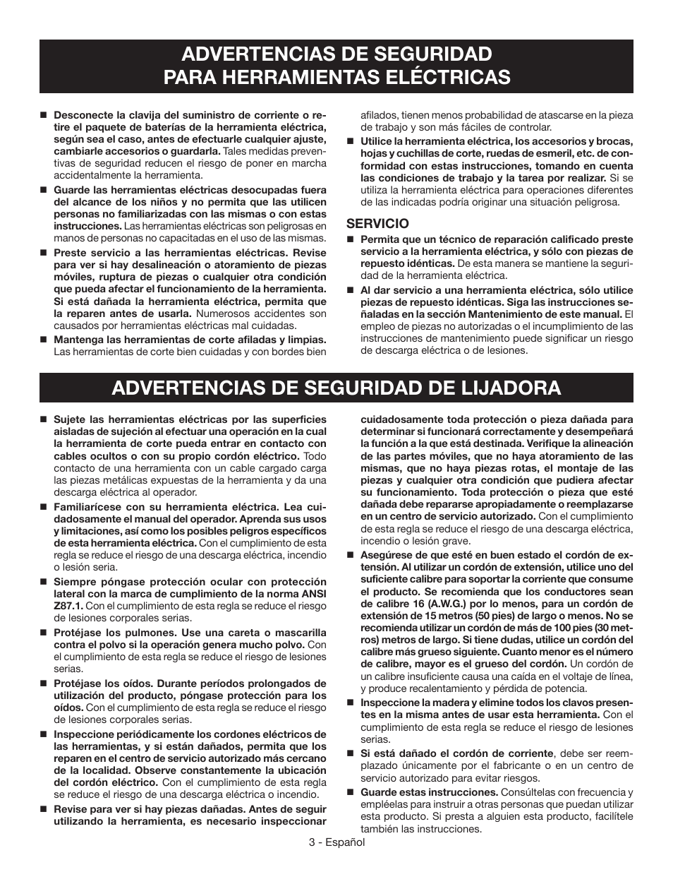 Servicio | Ryobi CFS1503 User Manual | Page 19 / 28