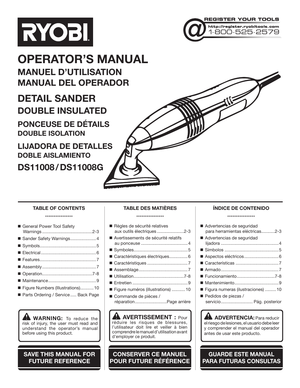 Ryobi DS11008 User Manual | 28 pages