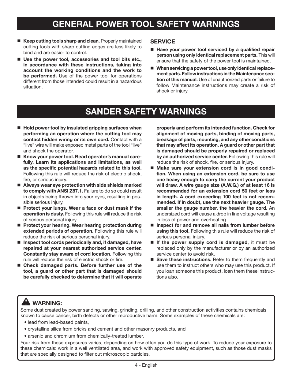 Ryobi S630D User Manual | Page 4 / 32