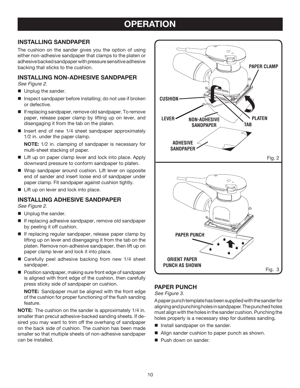 Operation | Ryobi S651D User Manual | Page 10 / 14
