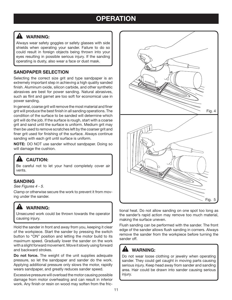 Operation | Ryobi S651D User Manual | Page 11 / 14