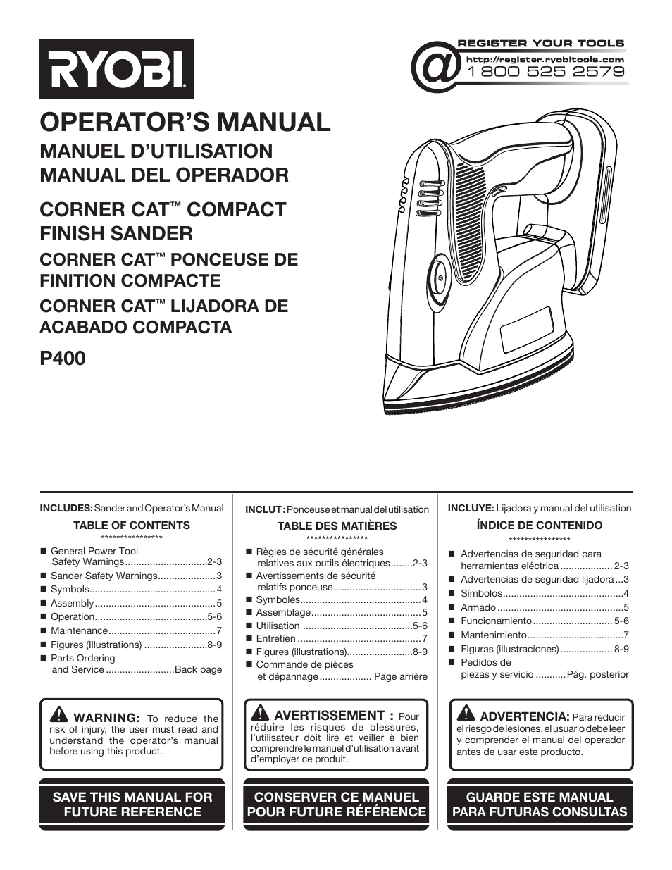 Ryobi P400 User Manual | 24 pages