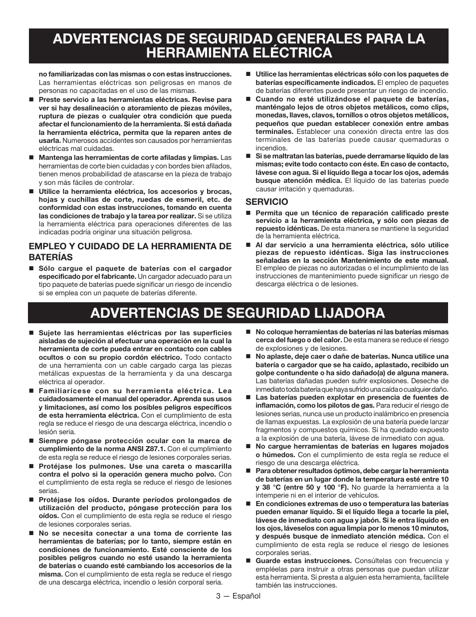 Advertencias de seguridad lijadora | Ryobi P400 User Manual | Page 15 / 24