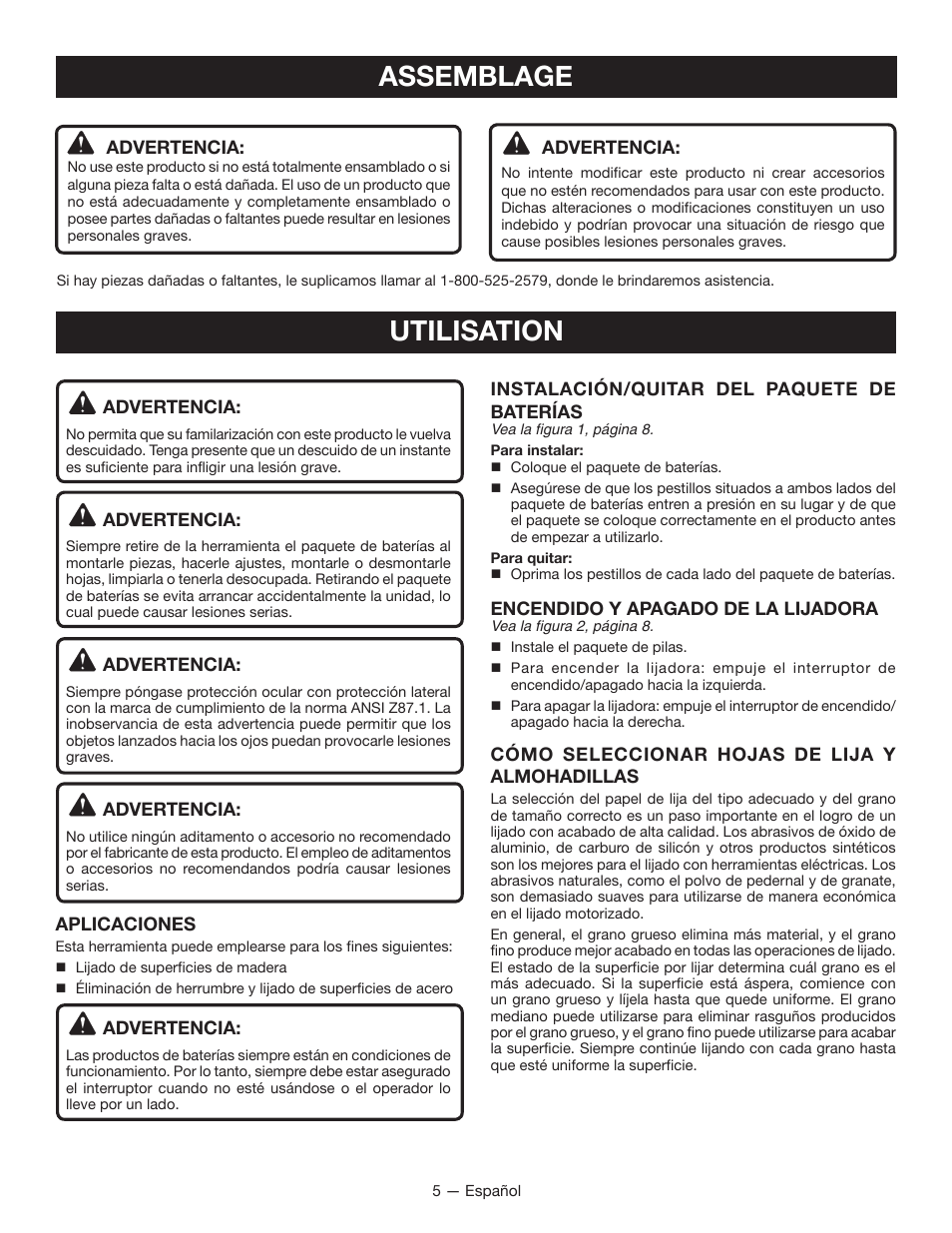 Assemblage utilisation | Ryobi P400 User Manual | Page 17 / 24