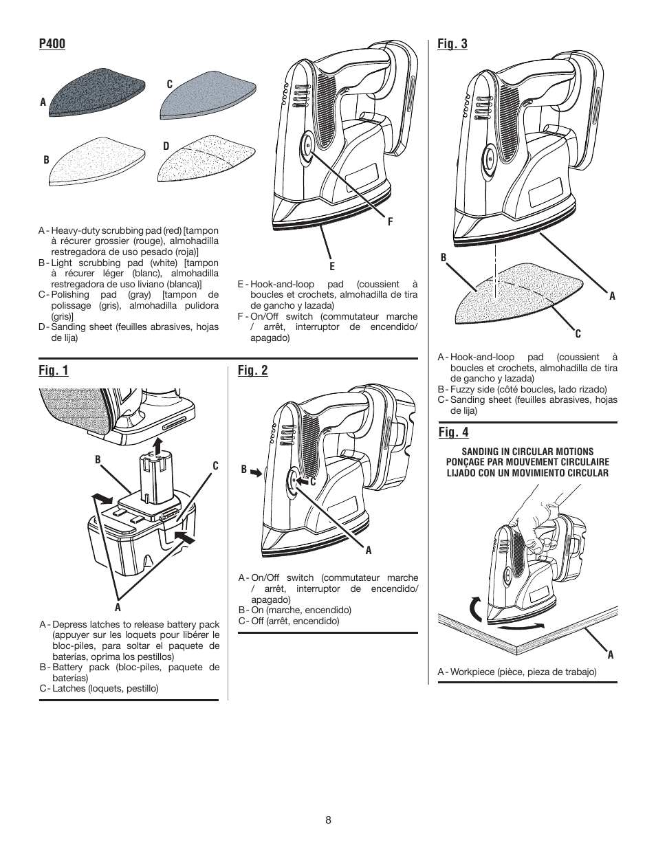 Ryobi P400 User Manual | Page 20 / 24