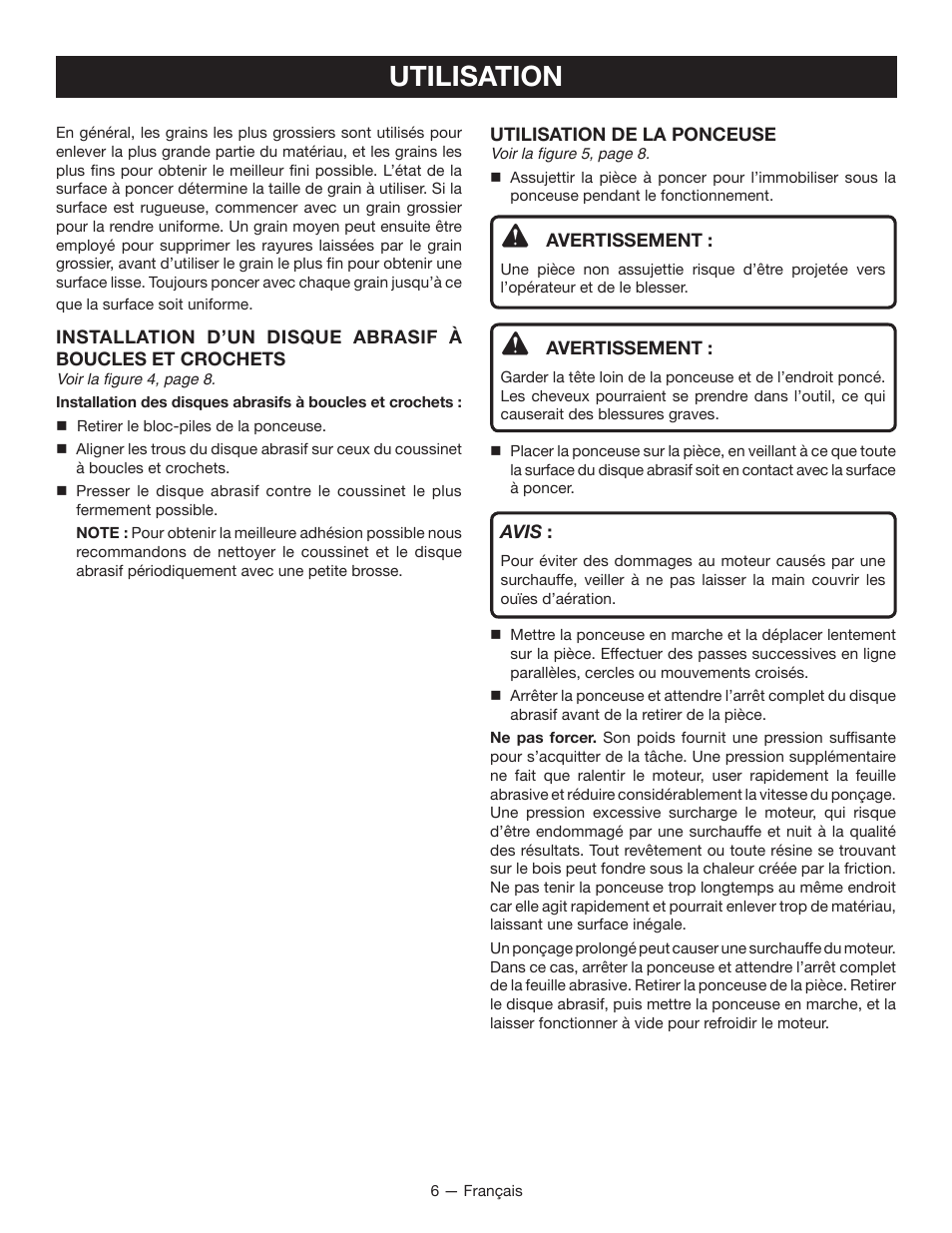 Utilisation | Ryobi P410 User Manual | Page 11 / 20