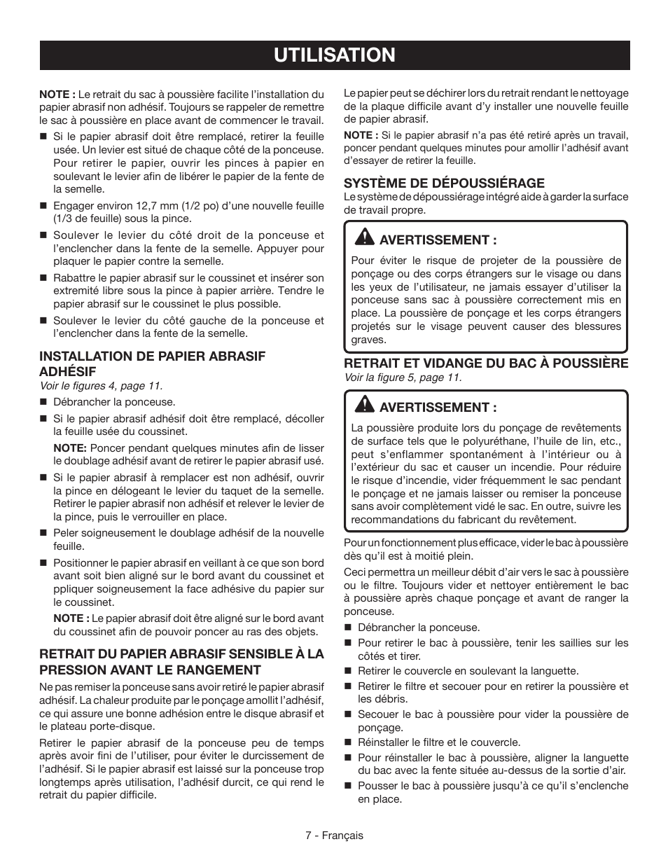 Utilisation | Ryobi S631D User Manual | Page 15 / 28