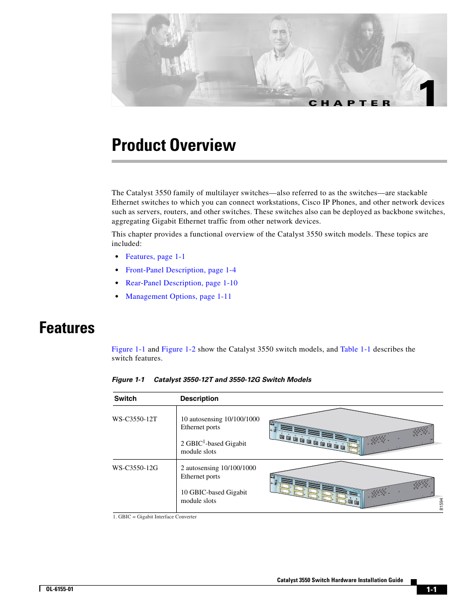 Product overview, Features | Cisco 3550 User Manual | Page 19 / 86