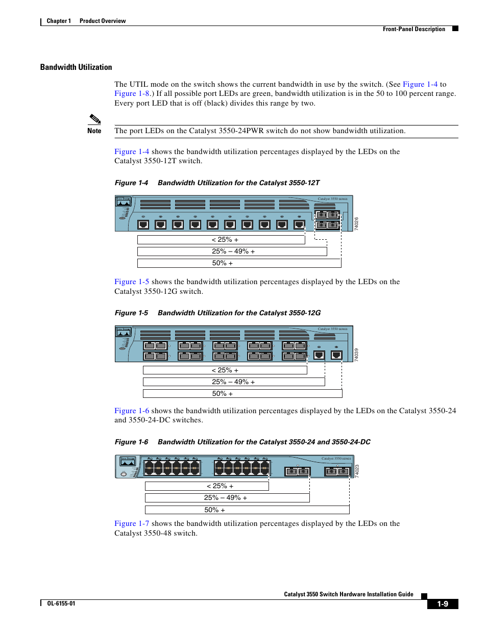 Figure 1-4, Bandwidth utilization | Cisco 3550 User Manual | Page 27 / 86