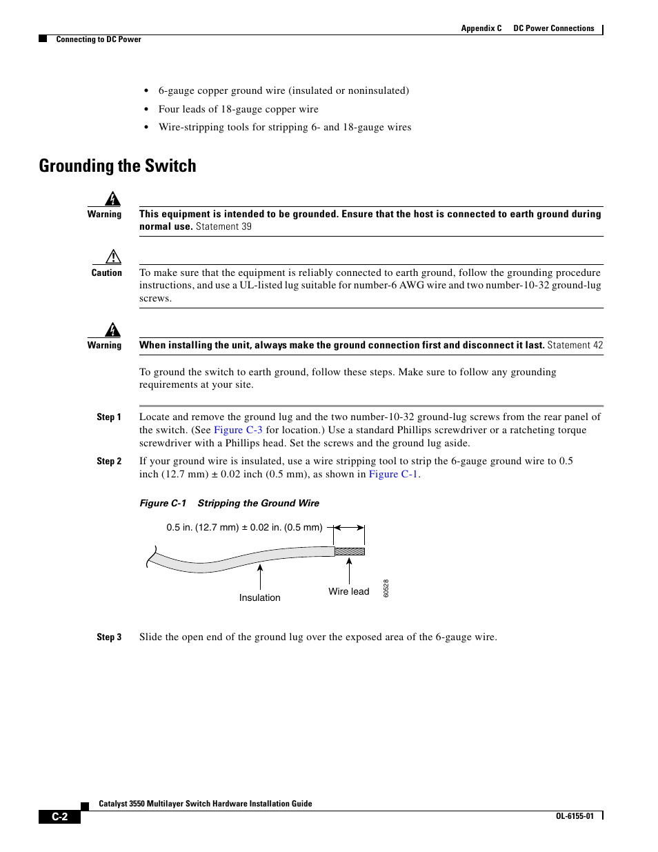 Grounding the switch | Cisco 3550 User Manual | Page 66 / 86