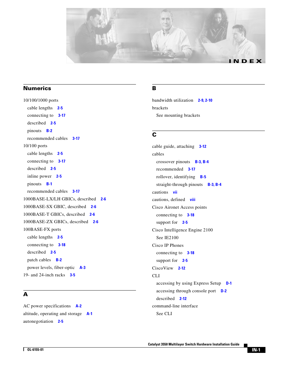 Index, N d e x | Cisco 3550 User Manual | Page 81 / 86