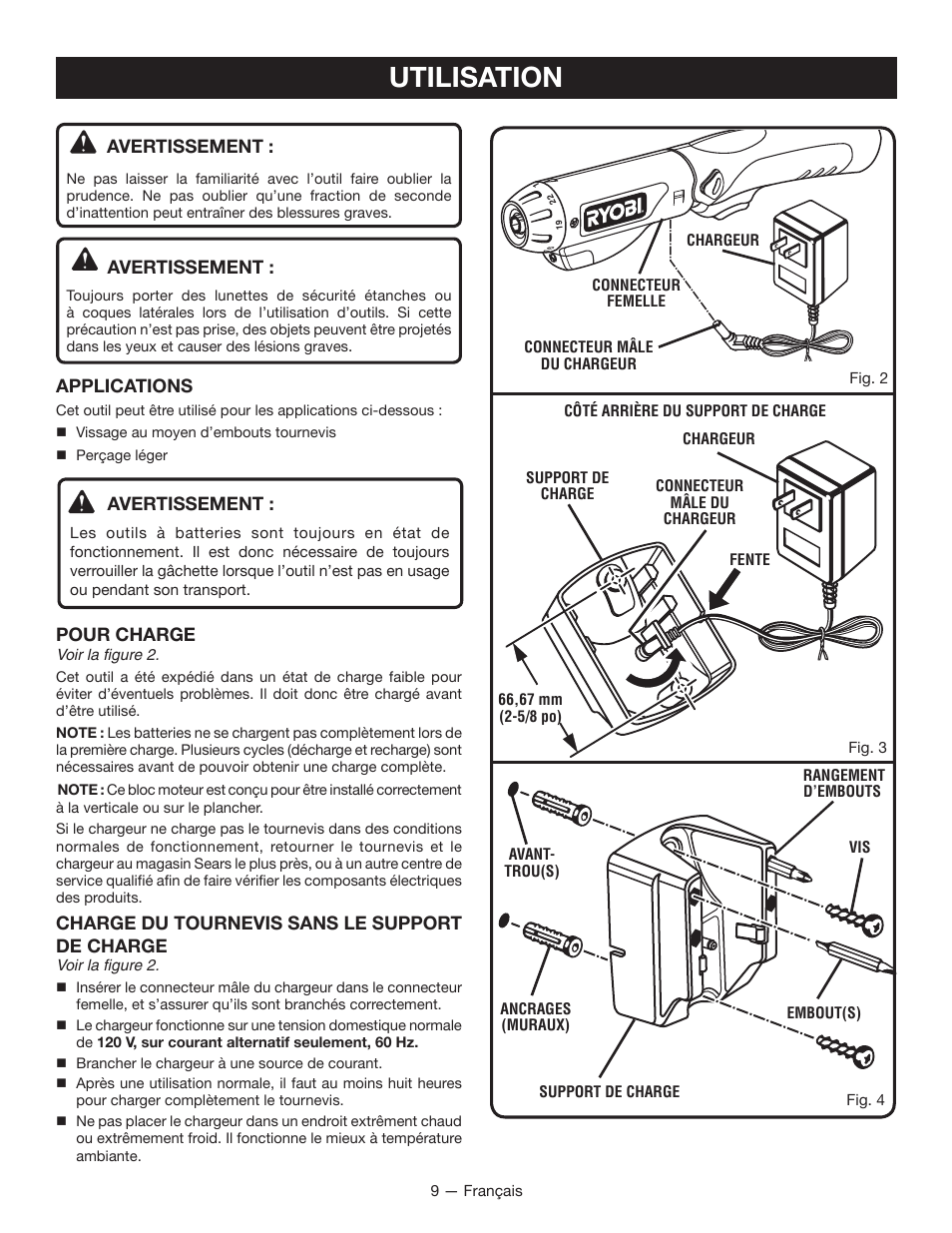 Utilisation | Ryobi HP37 User Manual | Page 20 / 36