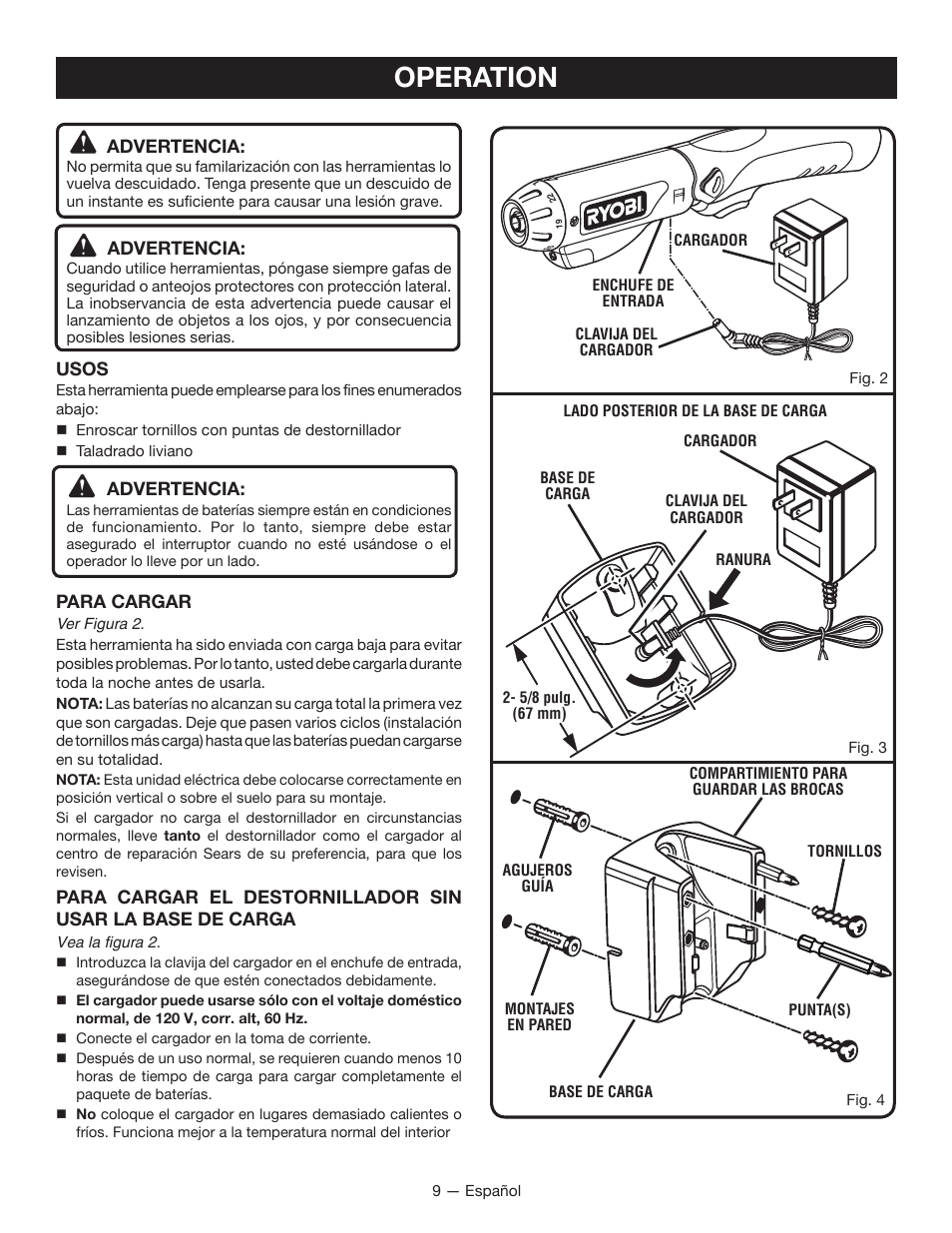 Operation | Ryobi HP37 User Manual | Page 31 / 36