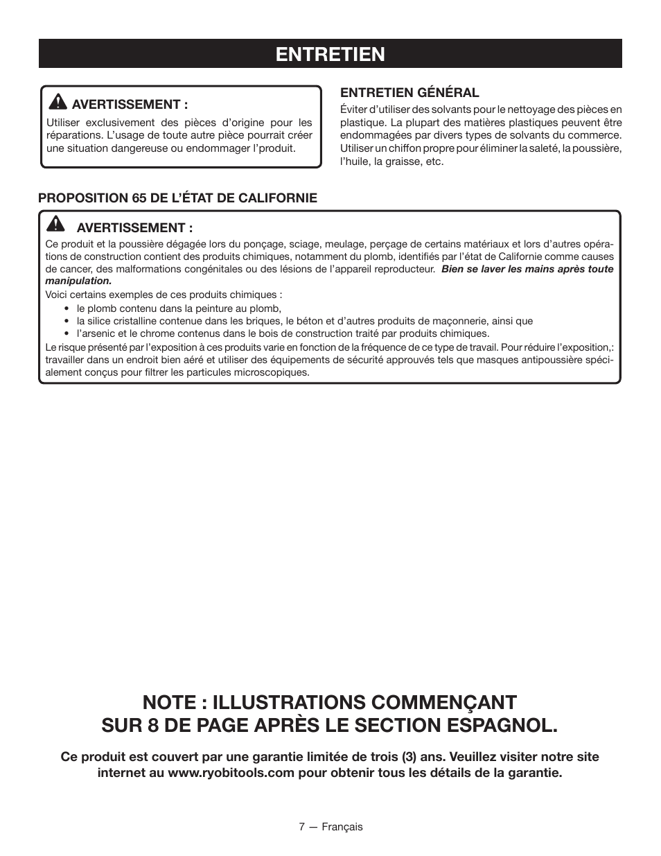 Entretien | Ryobi HP53L User Manual | Page 13 / 24