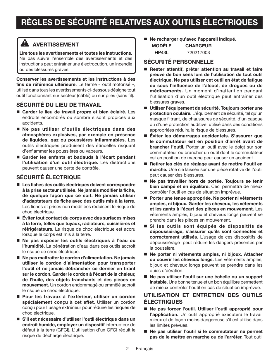 Ryobi HP43L User Manual | Page 10 / 28