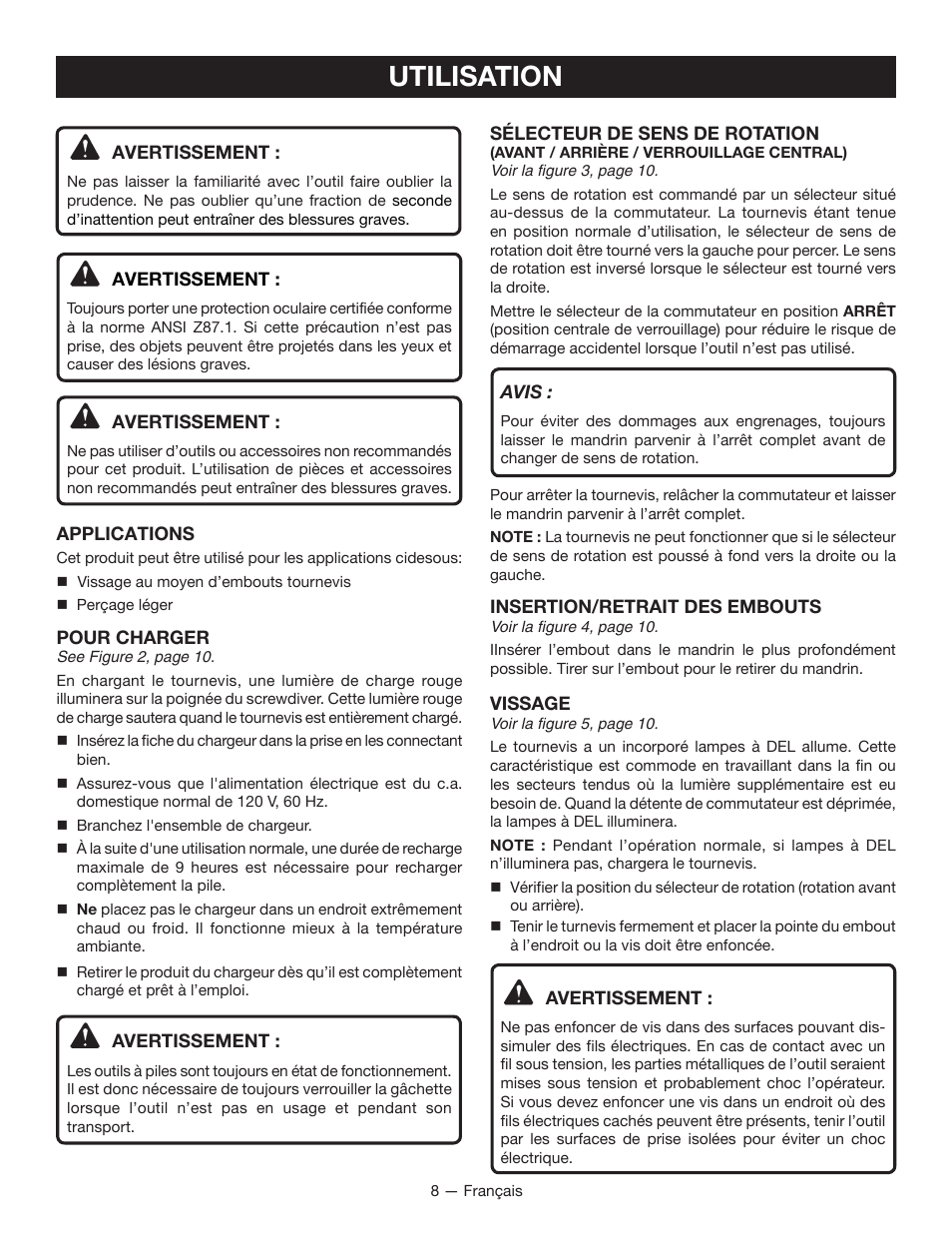 Utilisation | Ryobi HP43L User Manual | Page 16 / 28
