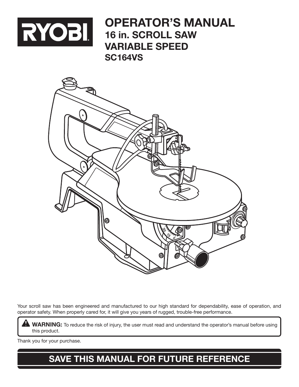 Ryobi SC164VS User Manual | 22 pages