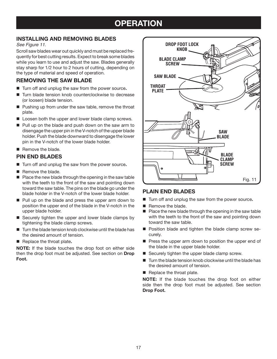 Operation | Ryobi SC164VS User Manual | Page 17 / 22