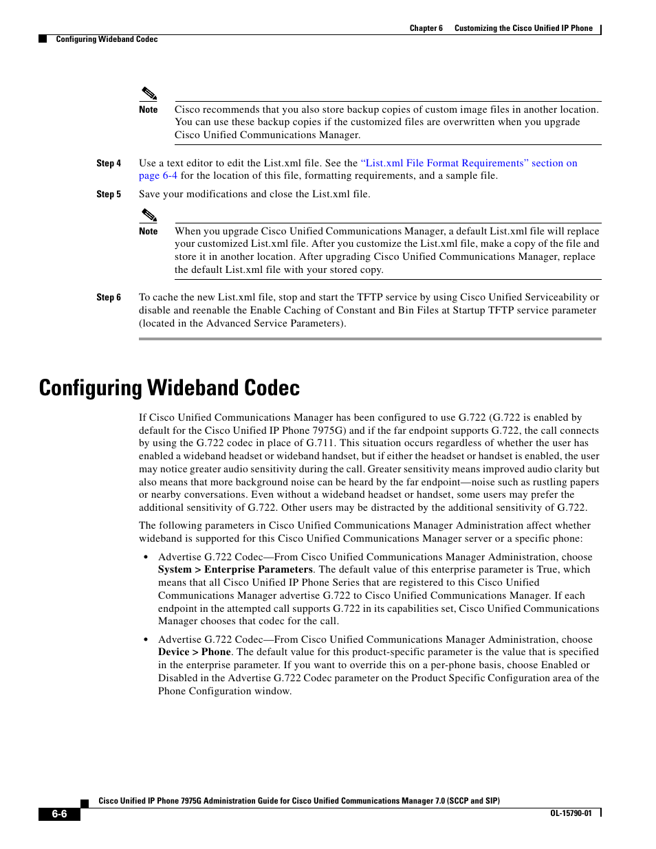 Configuring wideband codec | Cisco OL-15790-01 User Manual | Page 6 / 10