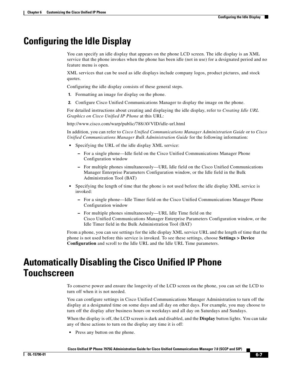 Configuring the idle display | Cisco OL-15790-01 User Manual | Page 7 / 10
