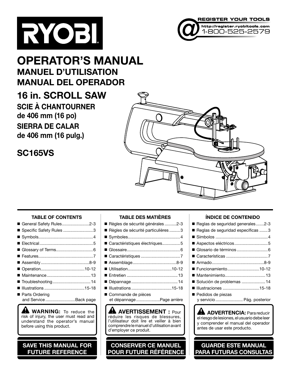 Ryobi SC165VS User Manual | 48 pages