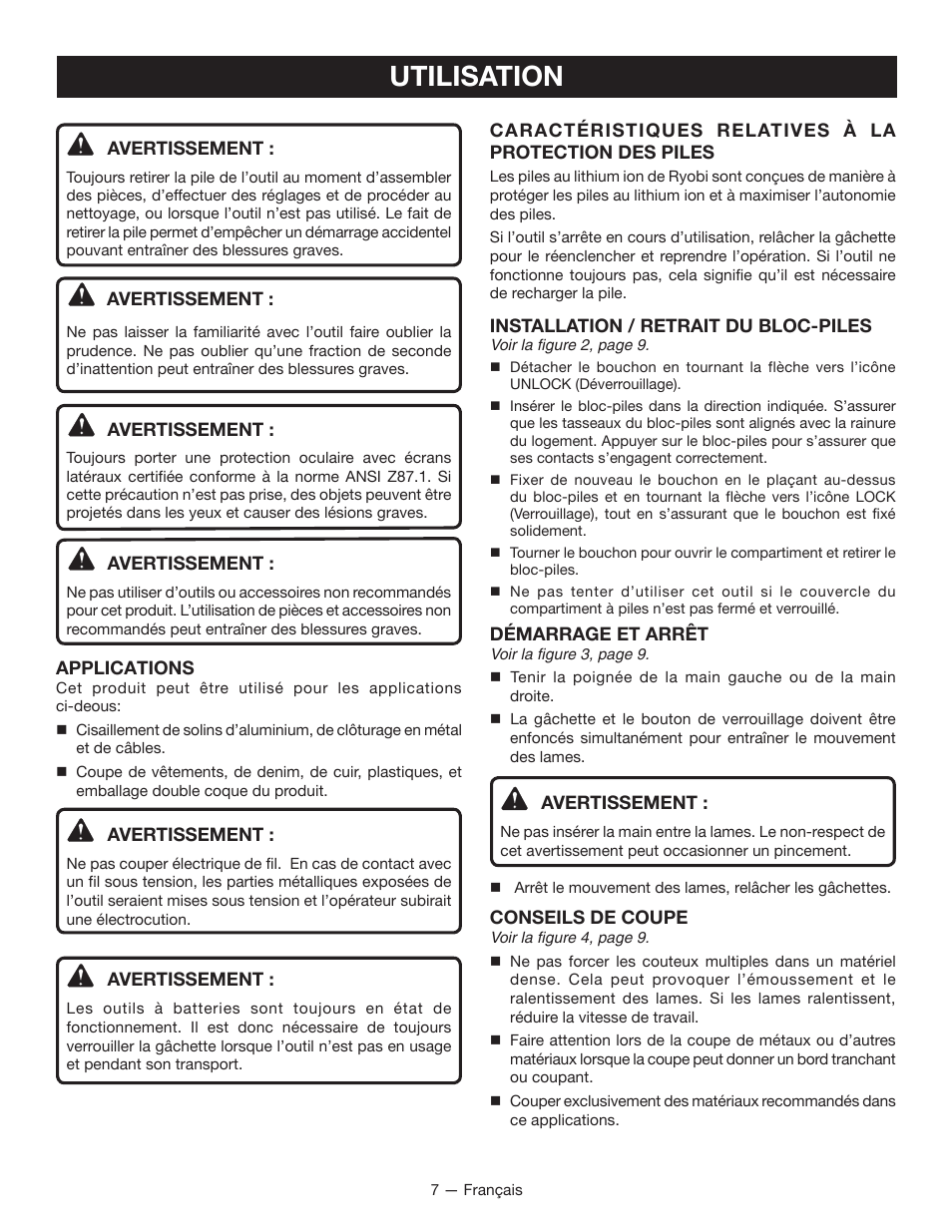 Utilisation | Ryobi MC100L User Manual | Page 14 / 24