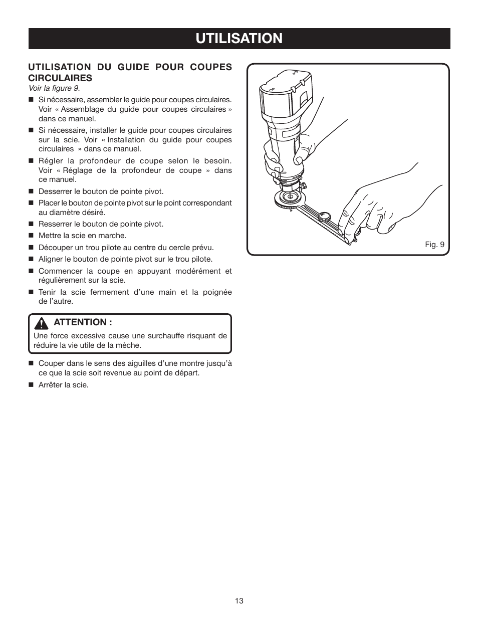 Utilisation | Ryobi P530 User Manual | Page 27 / 46