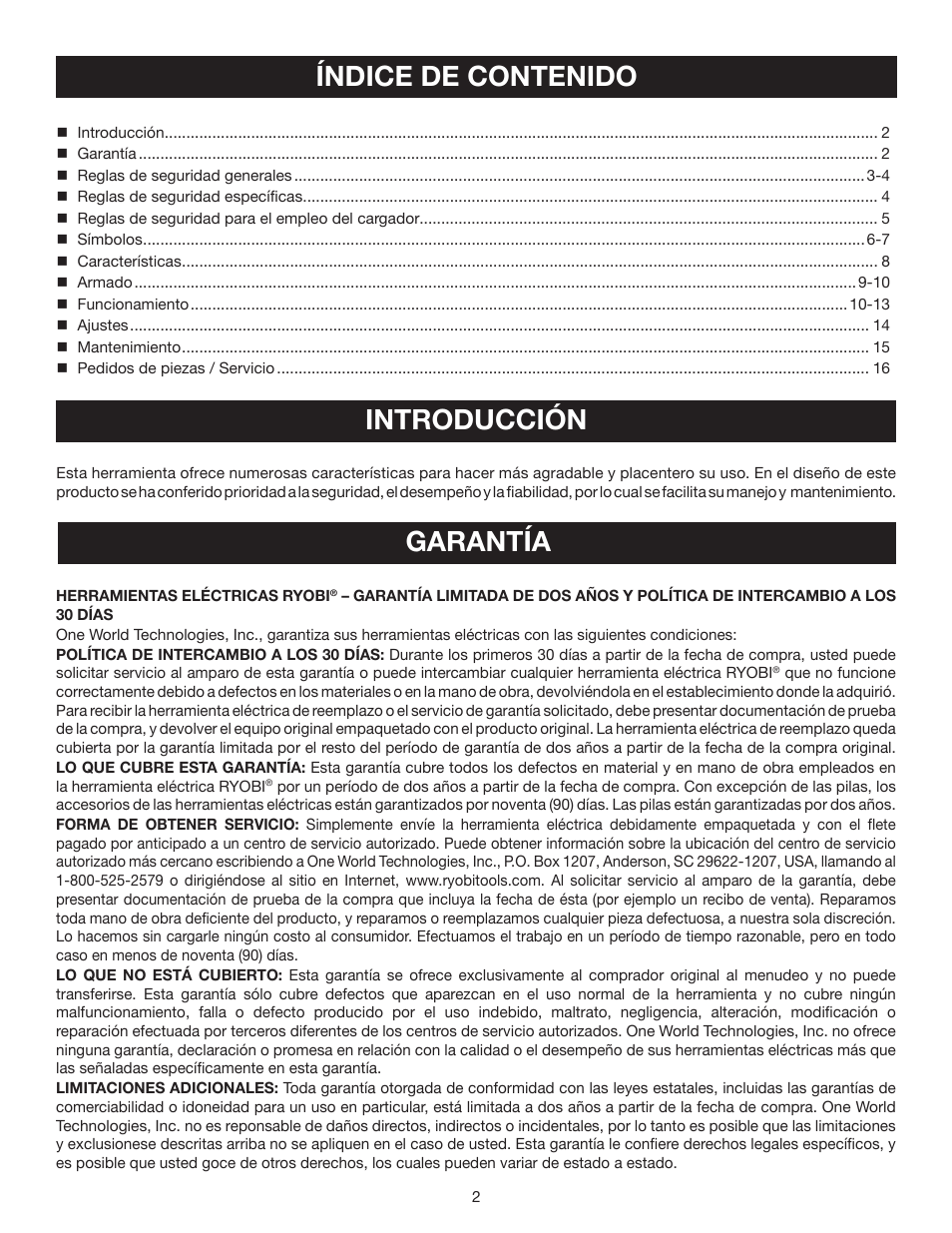 Ryobi P530 User Manual | Page 32 / 46