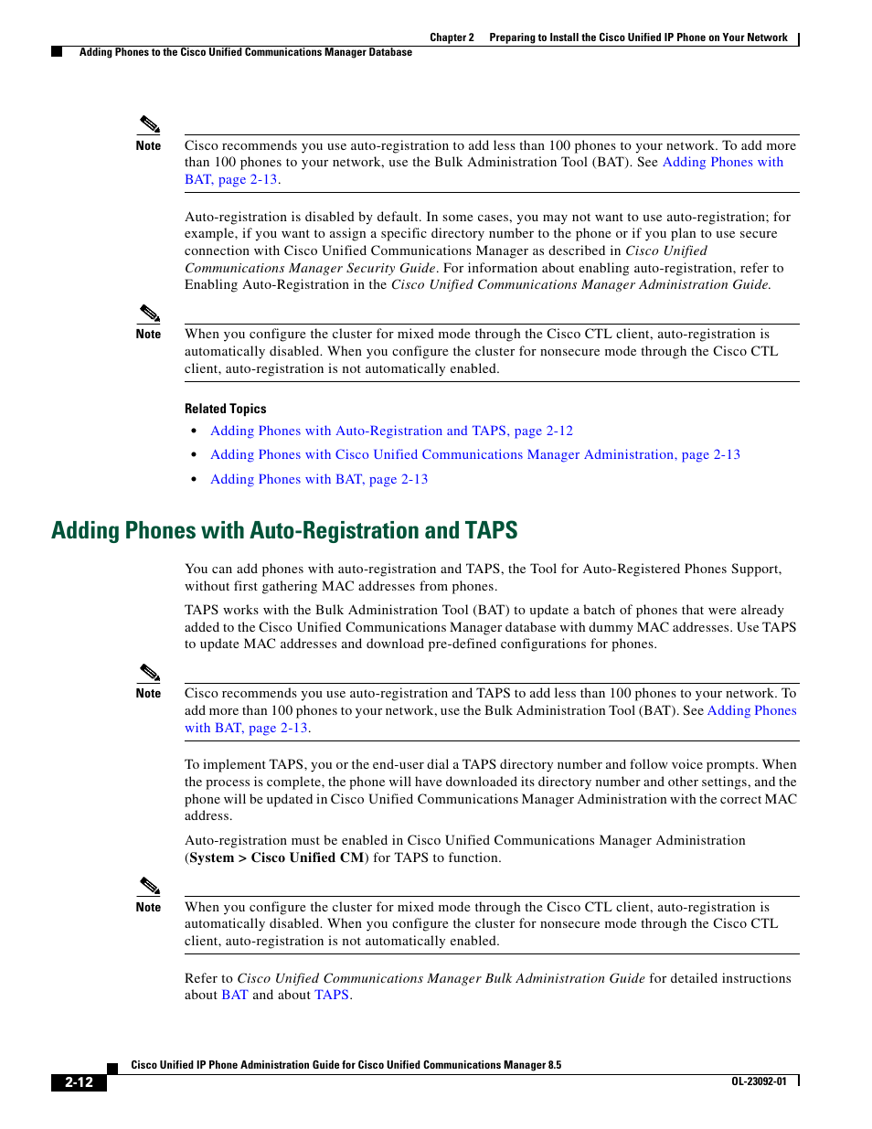 Adding phones with auto-registration and taps | Cisco OL-23092-01 User Manual | Page 12 / 16