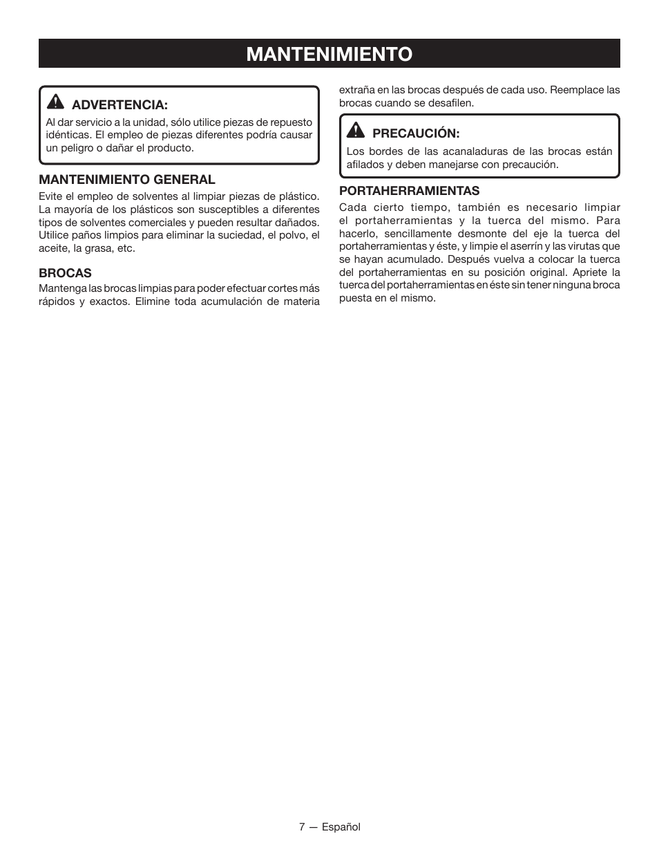Mantenimiento | Ryobi P531 User Manual | Page 19 / 24