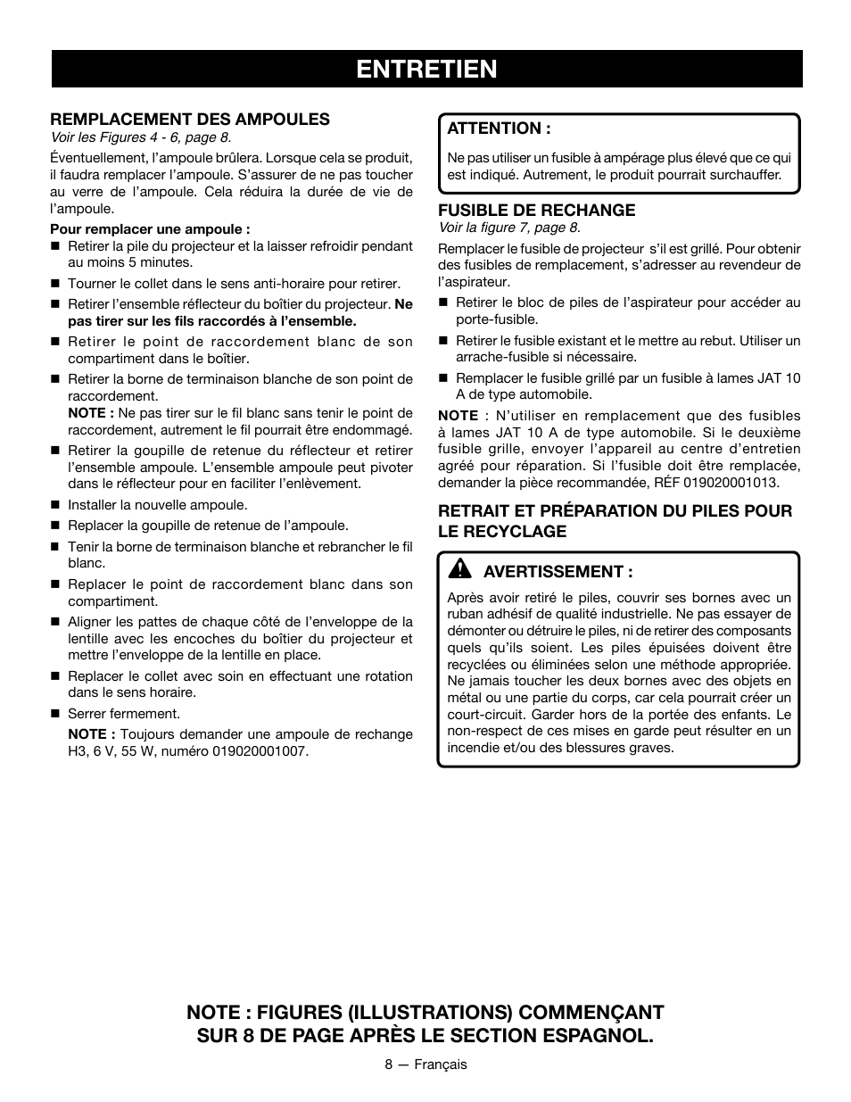 Entretien | Ryobi P715 User Manual | Page 15 / 24