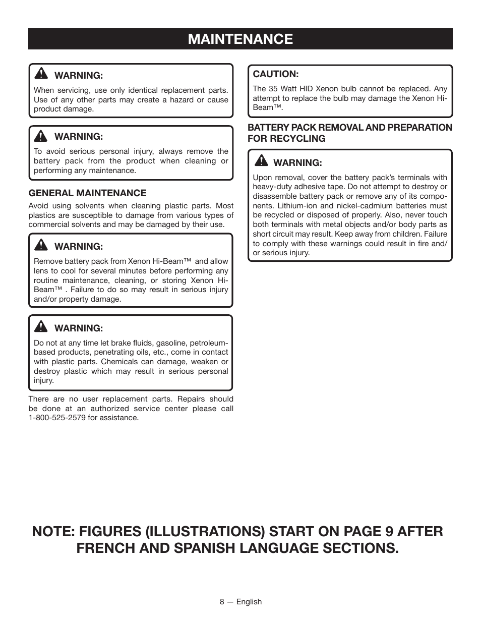 Maintenance | Ryobi P716 User Manual | Page 8 / 24