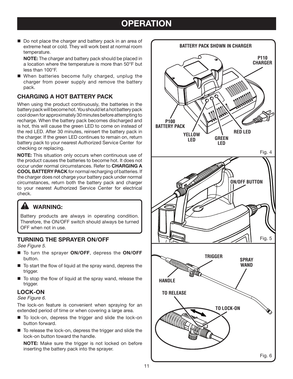 Operation | Ryobi P2400 User Manual | Page 11 / 16