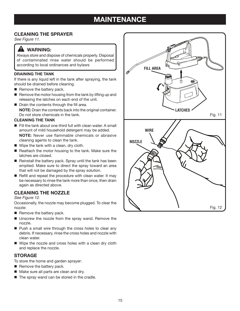 Maintenance | Ryobi P2400 User Manual | Page 15 / 16