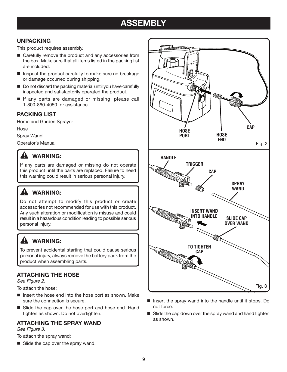 Assembly | Ryobi P2400 User Manual | Page 9 / 16