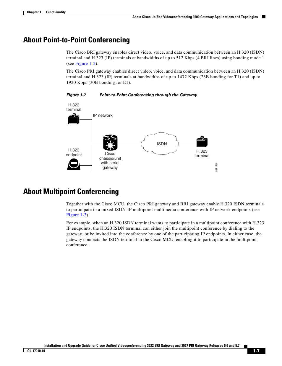 About point-to-point conferencing, About multipoint conferencing | Cisco 3522 BRI User Manual | Page 13 / 52
